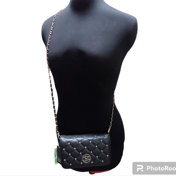 Studio Badgley Mischka Diamond Quilted Crossbody With Studs - NWT - Picture 11 of 16